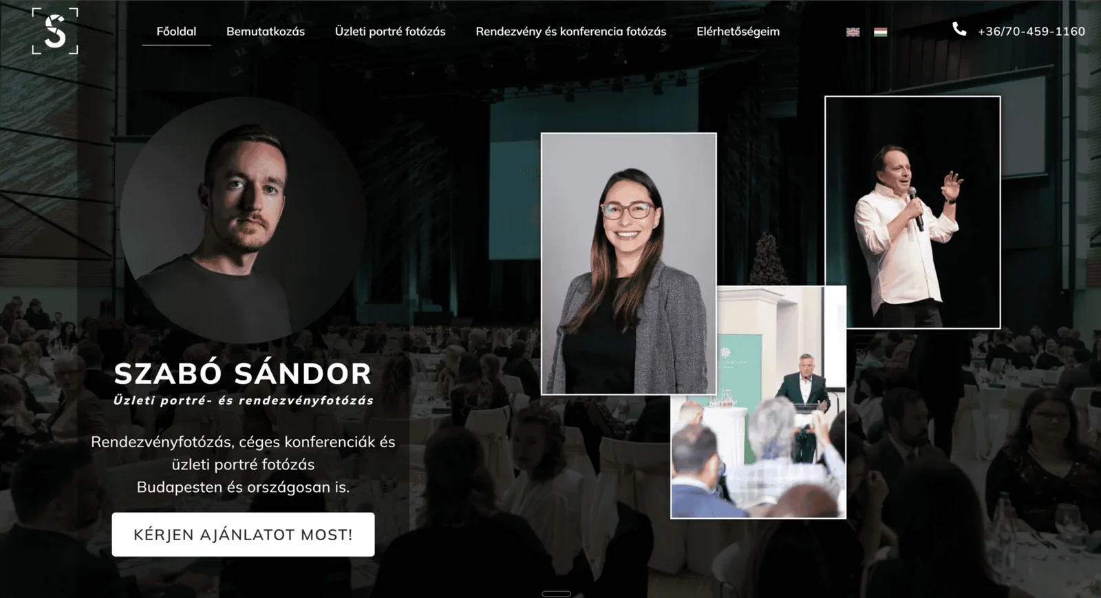sandorfoto.hu weboldal főoldala